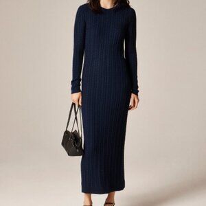 J Crew Cable-knit Sweater-dress in Merino Wool